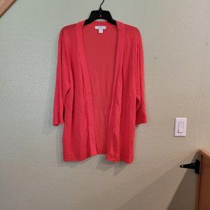 Coral Open Front Cardigan